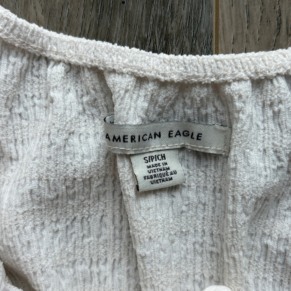 American Eagle Cream Puff Sleeve Top - Picture 4 of 5